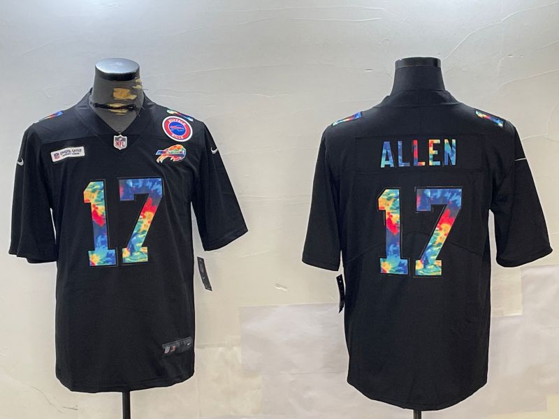 Men Buffalo Bills #17 Allen Black Rainbow 2024 Nike Limited NFL Jersey style 3->oakland raiders->NFL Jersey